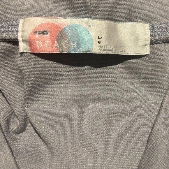 Free People Beach Womens Gray Short Sleeve Mock Neck Dress Size L - Picture 5 of 7